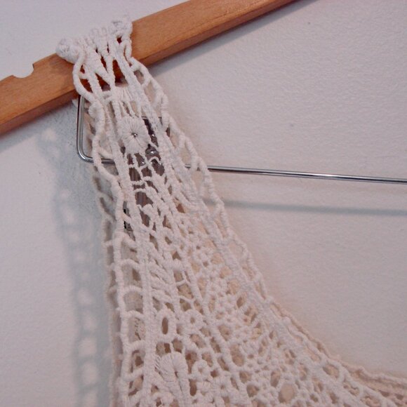 Y2K Lace Crochet Tank Top Boho Cream Pink Rose Ombre American Eagle Size Small - Picture 7 of 13